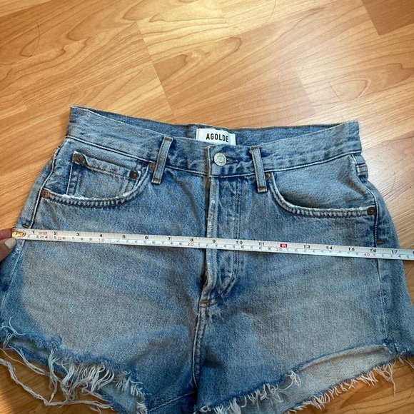 Agolde Parker high waisted shorts in Riptide 24 - Picture 9 of 13
